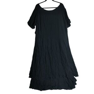 Serendipity Maui Black Layered Dress Lagenlook Size XXXL
